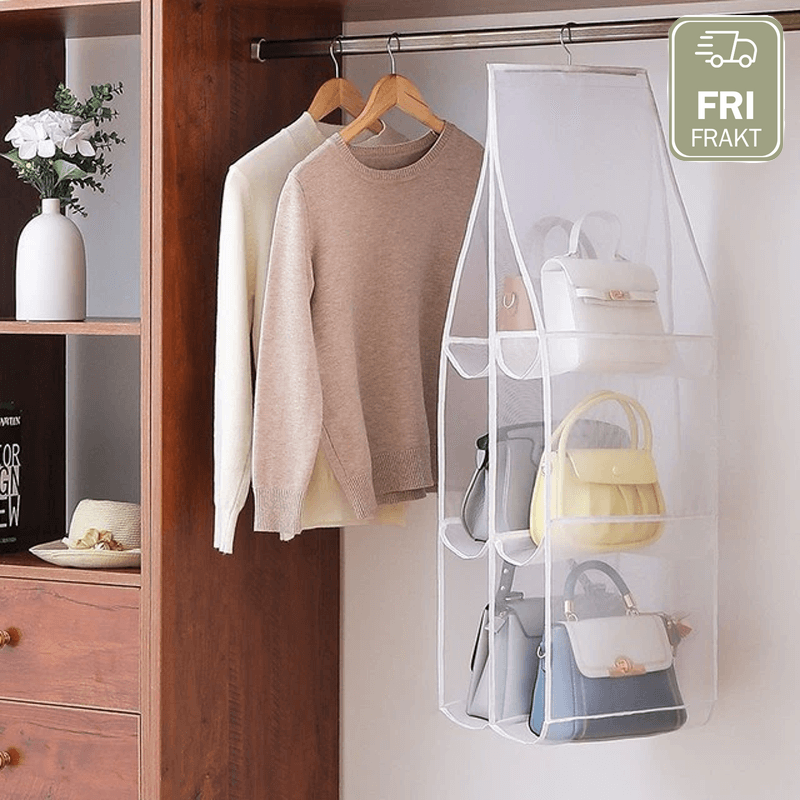 Hängande Garderobsorganisatör för Handväskor och Skor-Organisering Hemmet-BB-3 Hyllplan-Vit-Hemnix