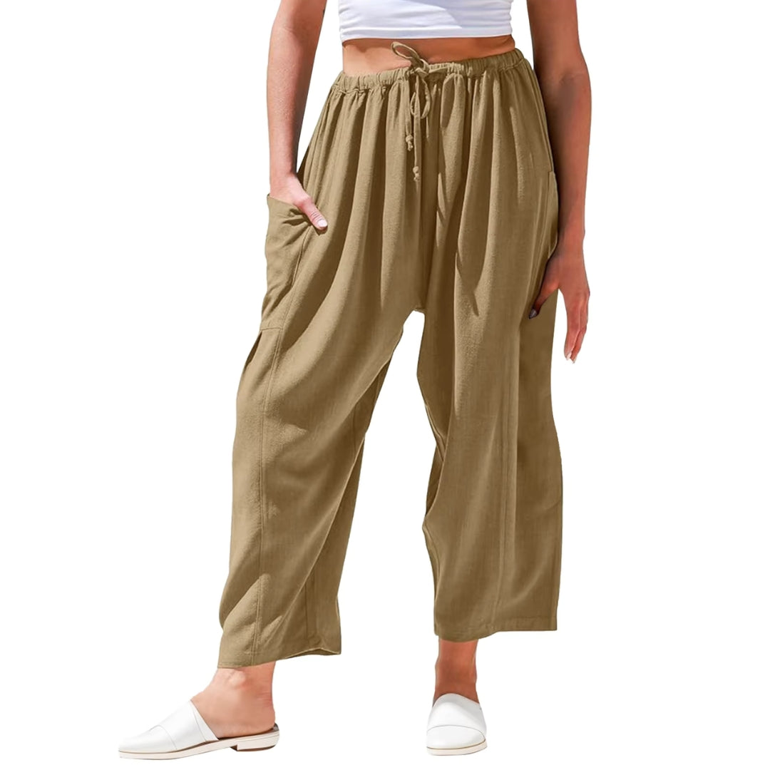 Flowy™ sommarbyxor med vida ben-Hemnix-Kaffe-S-Hemnix