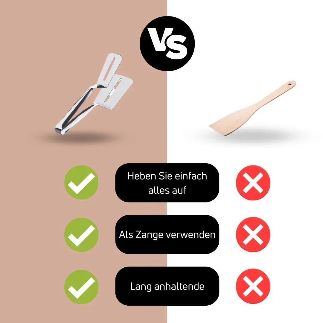 Dubbelsidig rostfri stålvändare med halkfritt handtag – Ideal för grillning och stekning Carvallo