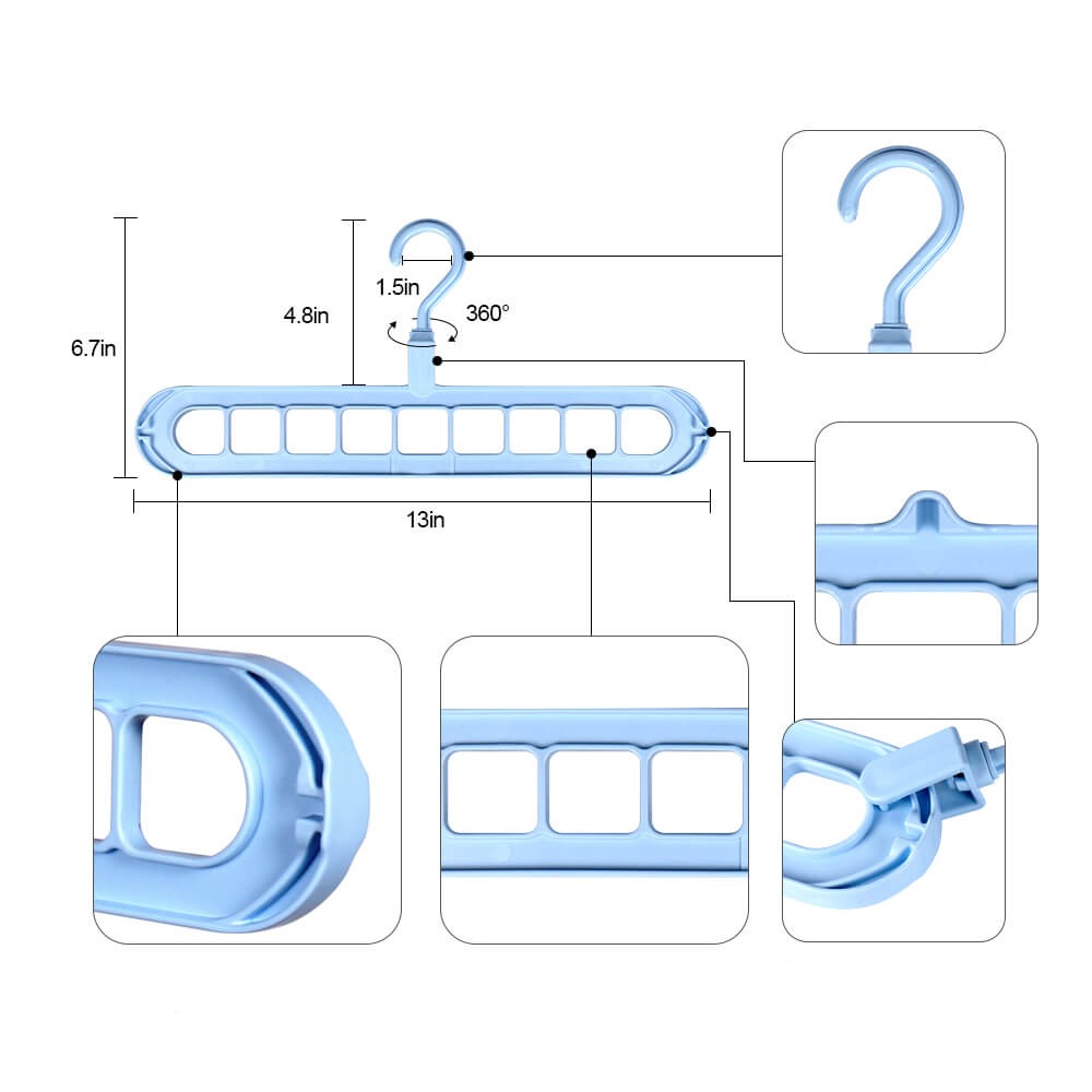 Platsbesparande 9-håls hängare-Home-bellasverige-Hemnix