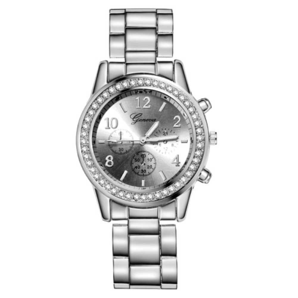 Damers Eleganta Klocka med Strass-Watches for Women-Hemnix-Silver-Hemnix