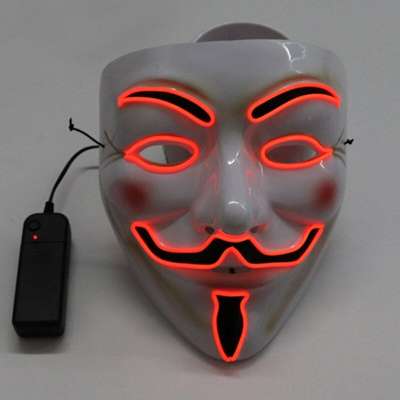 V For Vendetta LED-Mask-Utklädnad-BB-Röd-Hemnix