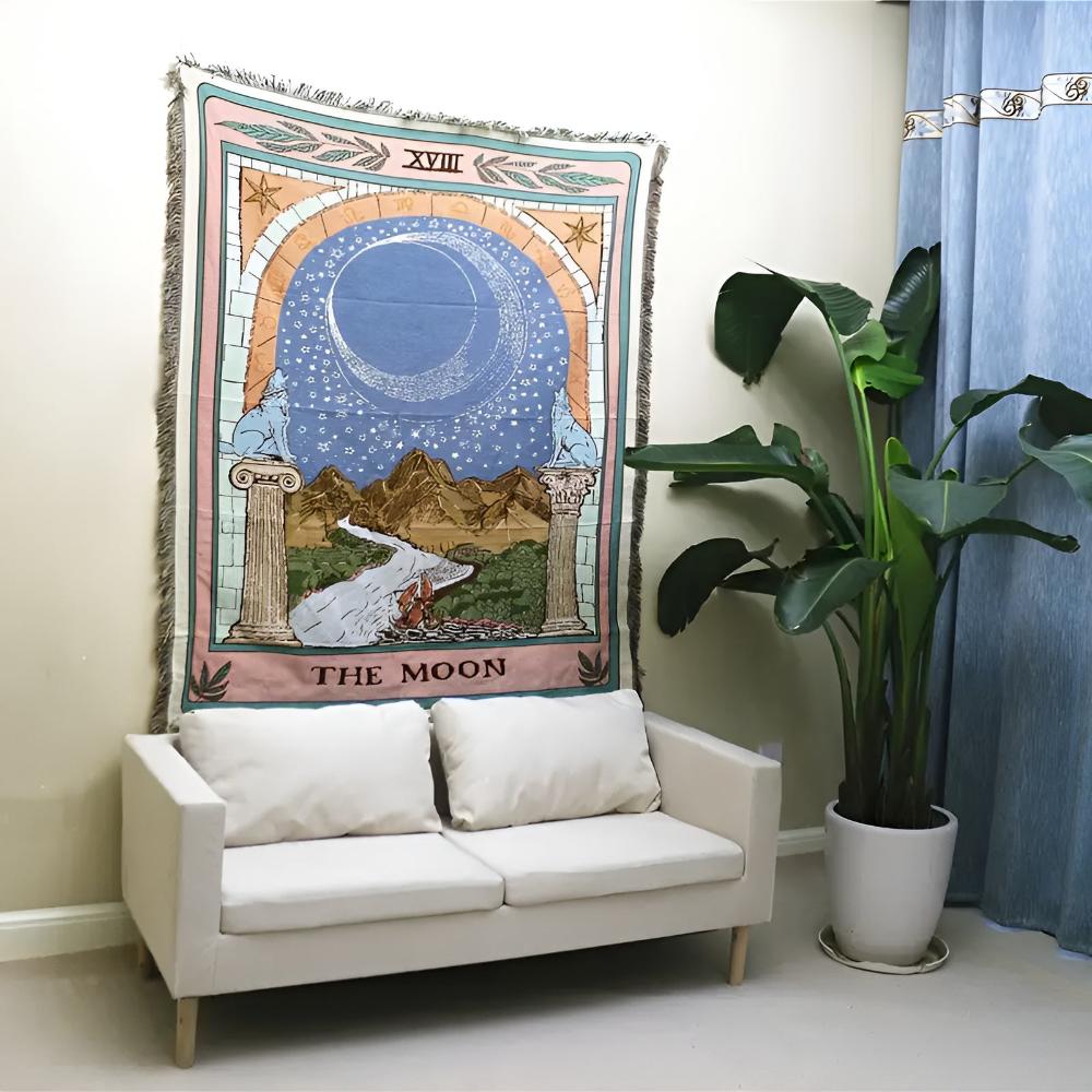 Moon Tarot Tapestry Blanket Carvallo