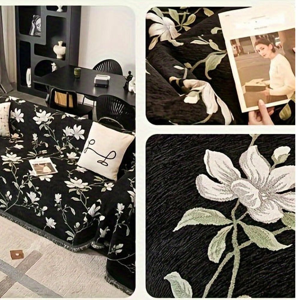 Vintage Floral Chenille Sofföverdrag Carvallo