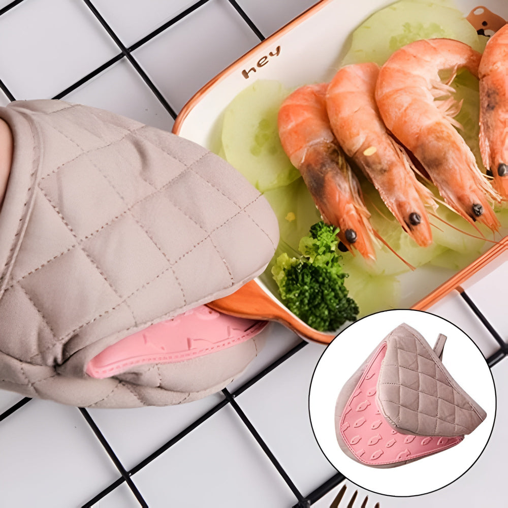 Silicone padded heat-resistant oven mitts Carvallo