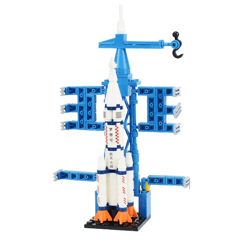AstroPlay - Byggsats för Rymdraketer med Astronautfigur och Startrampsblock för Barn-Byggsats-BB-Rymdpil-Hemnix