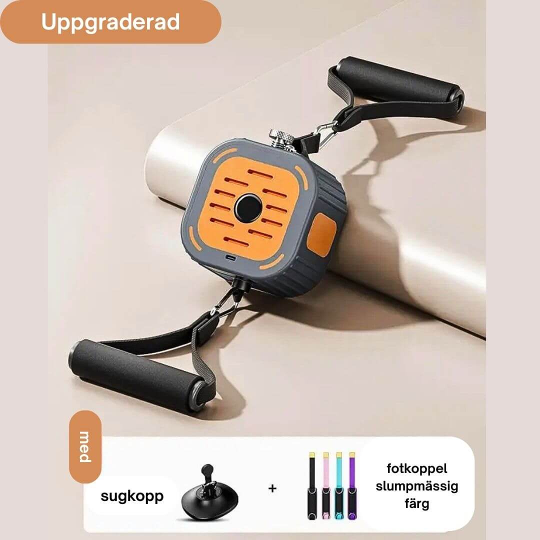 PowerPump – Portabel Motståndsmaskin För Hela Kroppen-Fitness Equipment-BB-Orange-Med Sugkopp-Hemnix