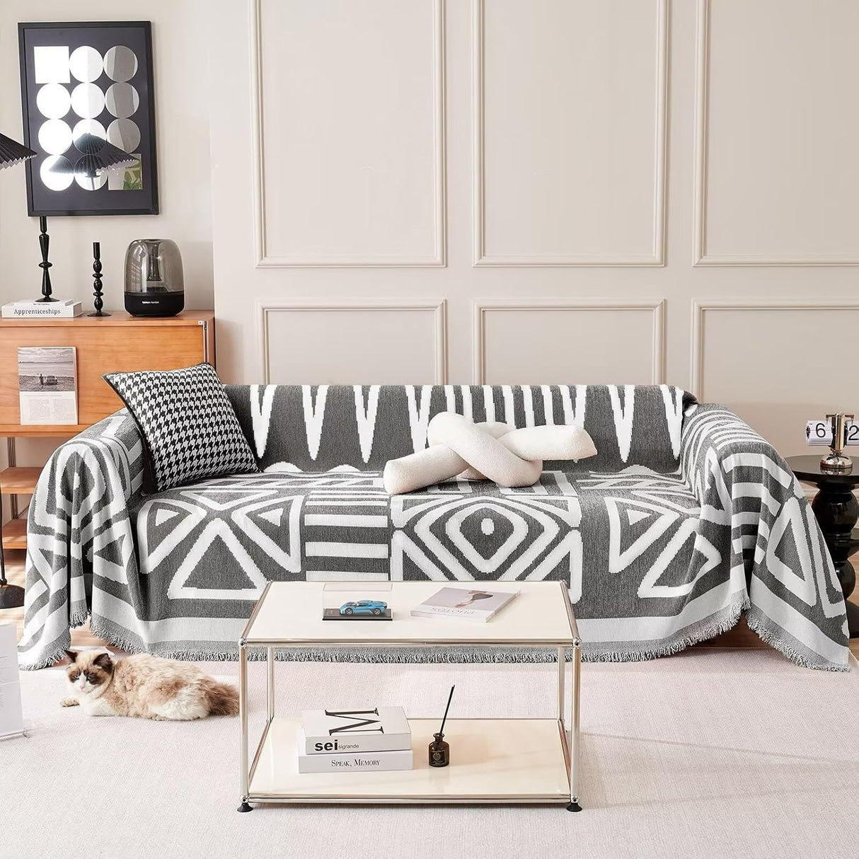 Geometrisk bohemisk stil sofföverdrag - Modern, stilfull och hållbart soffa skydd Carvallo
