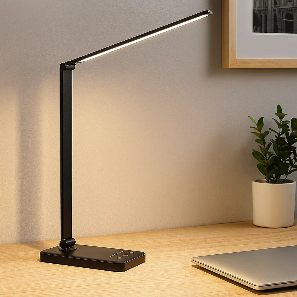 Skrivbordslampa med justerbar LED och USB-laddning Carvallo