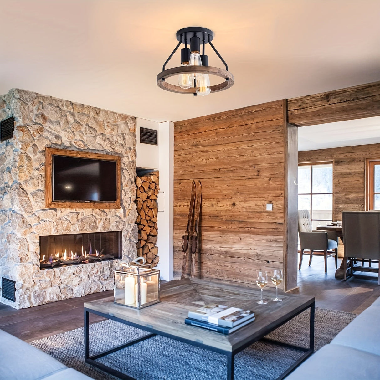 NatureLight Tre-Arm Lampe - För Atmosfärisk Belysning och Karaktär Carvallo