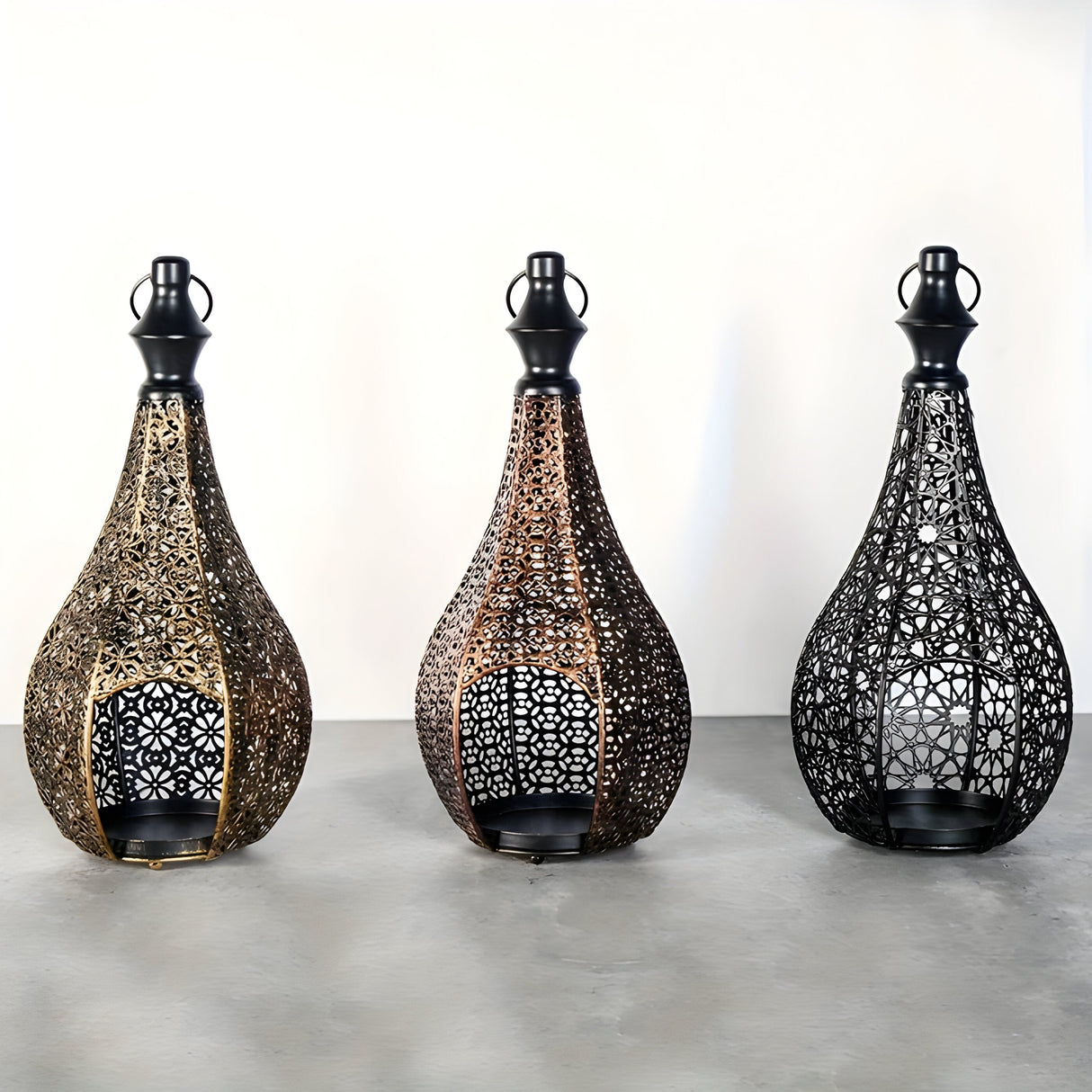 MoroccanGlow Ljuslykta - Vintage Metall Ljusställningslykta Carvallo