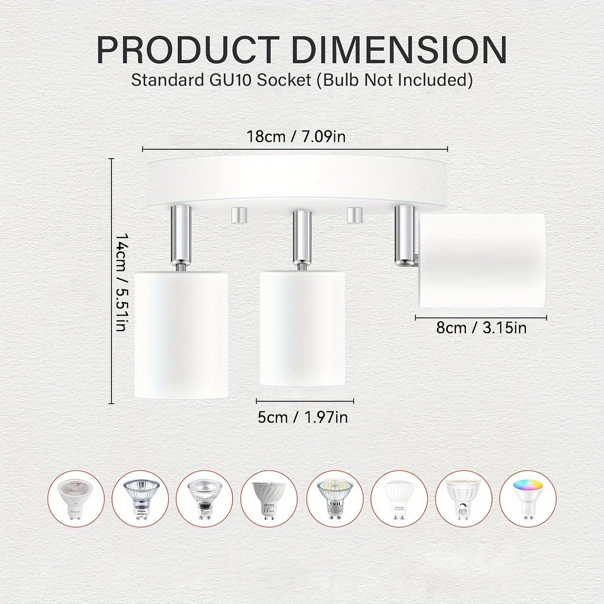 FlexiLight - 3-ljus Takspot med Vridbara Högar, GU10 Fäste Carvallo