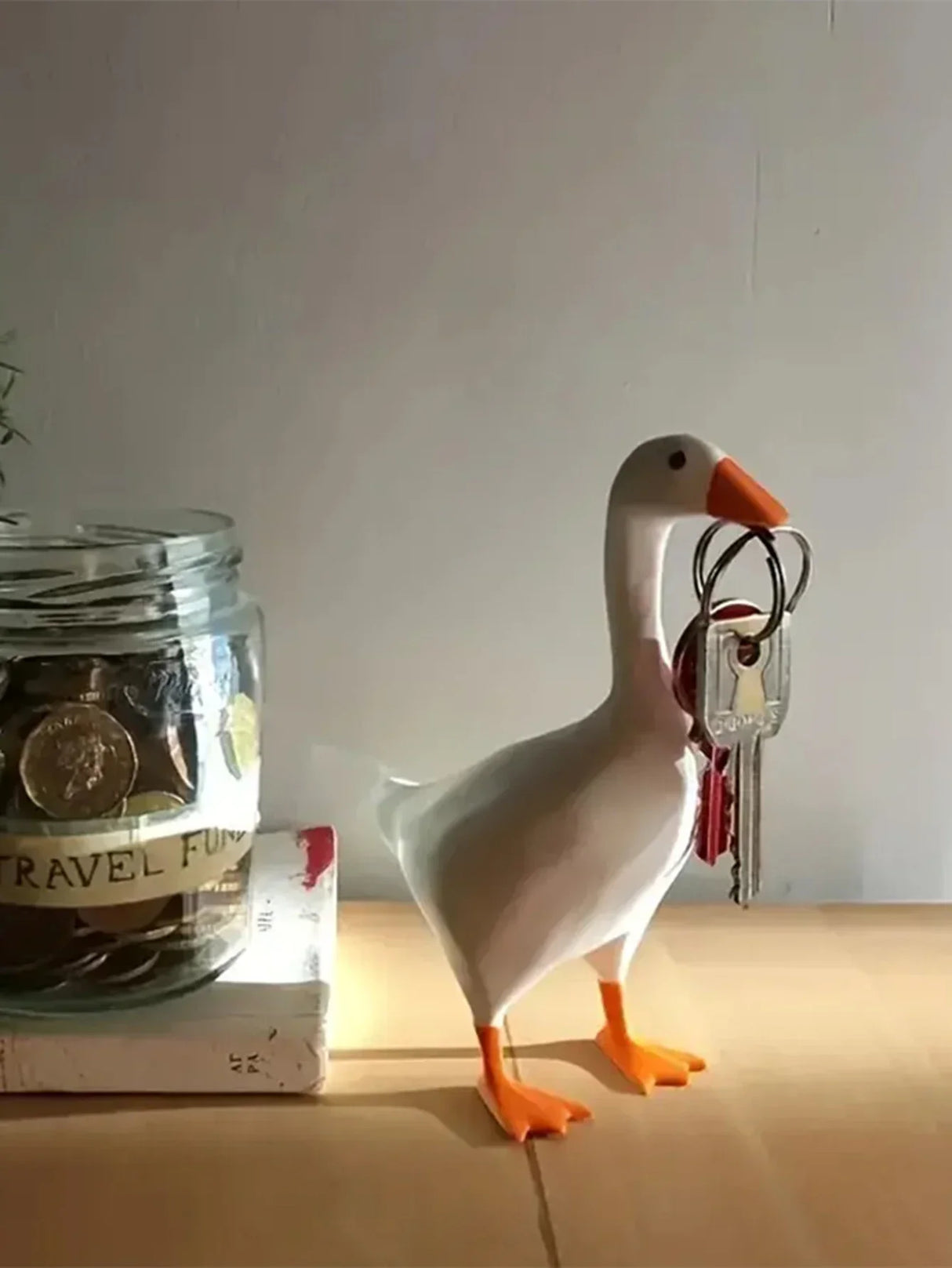 Magnetisk Gås Nyckelring Heminredning Harlekinduck Skulptur för Skrivbord Carvallo