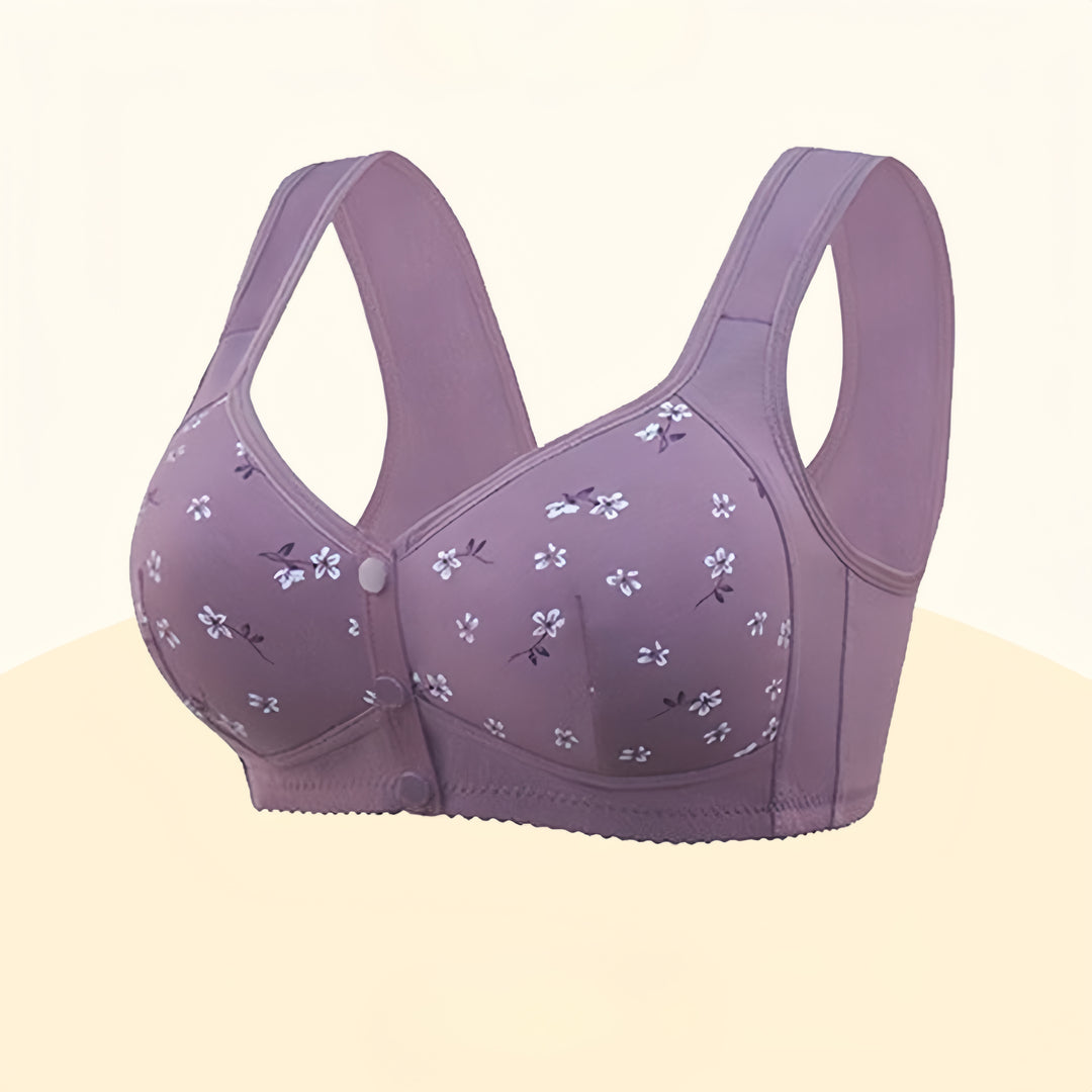 Olivia® Knäppnings-BH-Hemnix-Blommig lila-S-Hemnix