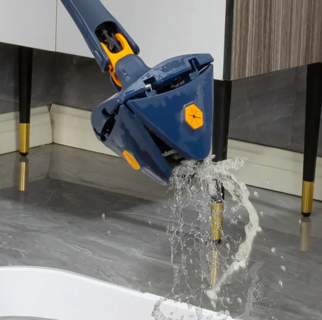 SmartMop 360™ – roterande mopp med självrengöring och justerbart handtag-VaruZ-1 golvmopp + 3 microfiberdukar-Hemnix