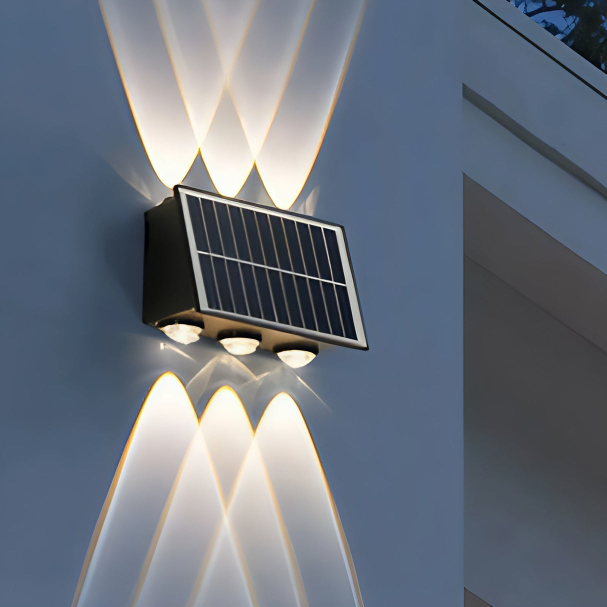 Utomhus solenergi LED vägglampa svart Carvallo
