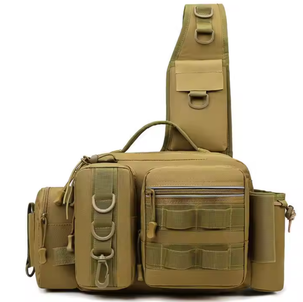 Fiskeväska med Axel- & Midjebälte-VaruZ-Khaki-Hemnix