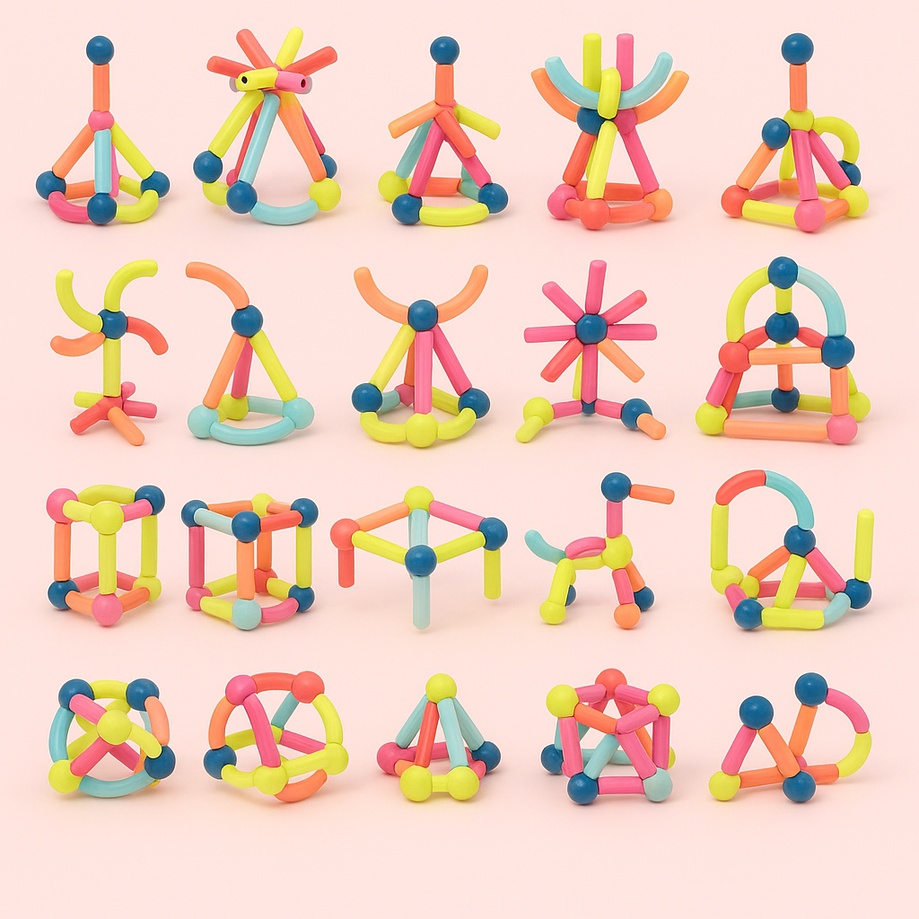 Magnetska leksaker Färgglada byggblockset Carvallo