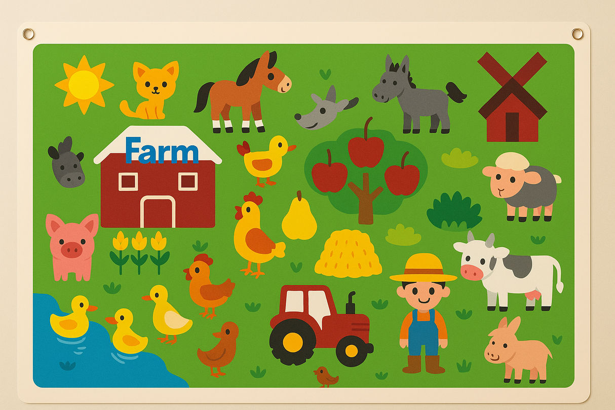 Väggkonst Filttavla Djur Lärande Leksak Carvallo