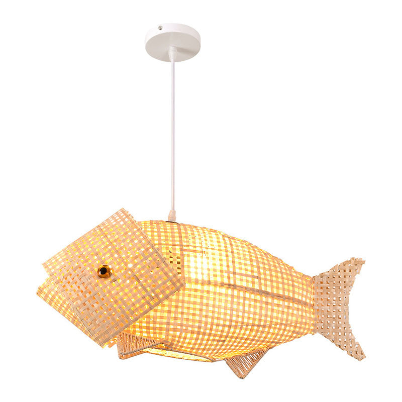 BambooFish - Hänglampa i asiatisk stil i trä Carvallo
