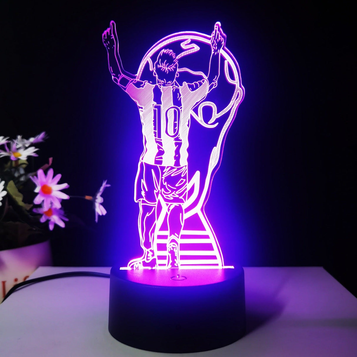 Lionel Messi 3D Illusion LED-Lampa - Nattlampa - 16 Färger Footballdinho