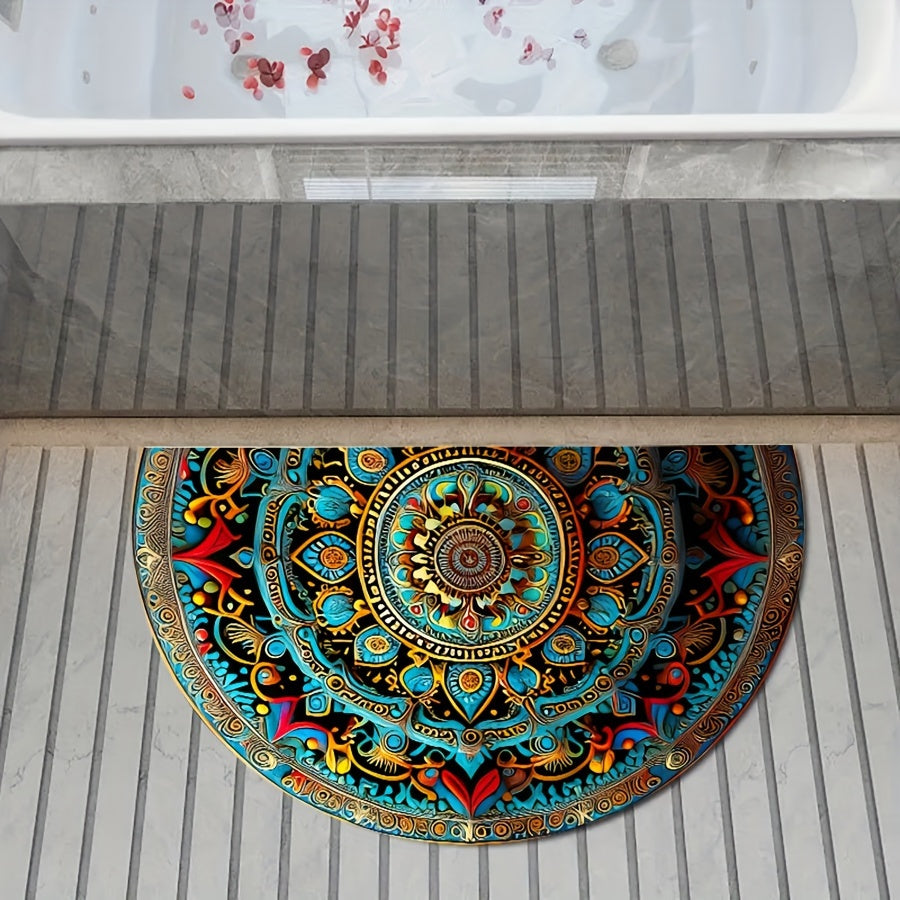 Dörrmatta halvcirkulär mandala design matta Carvallo