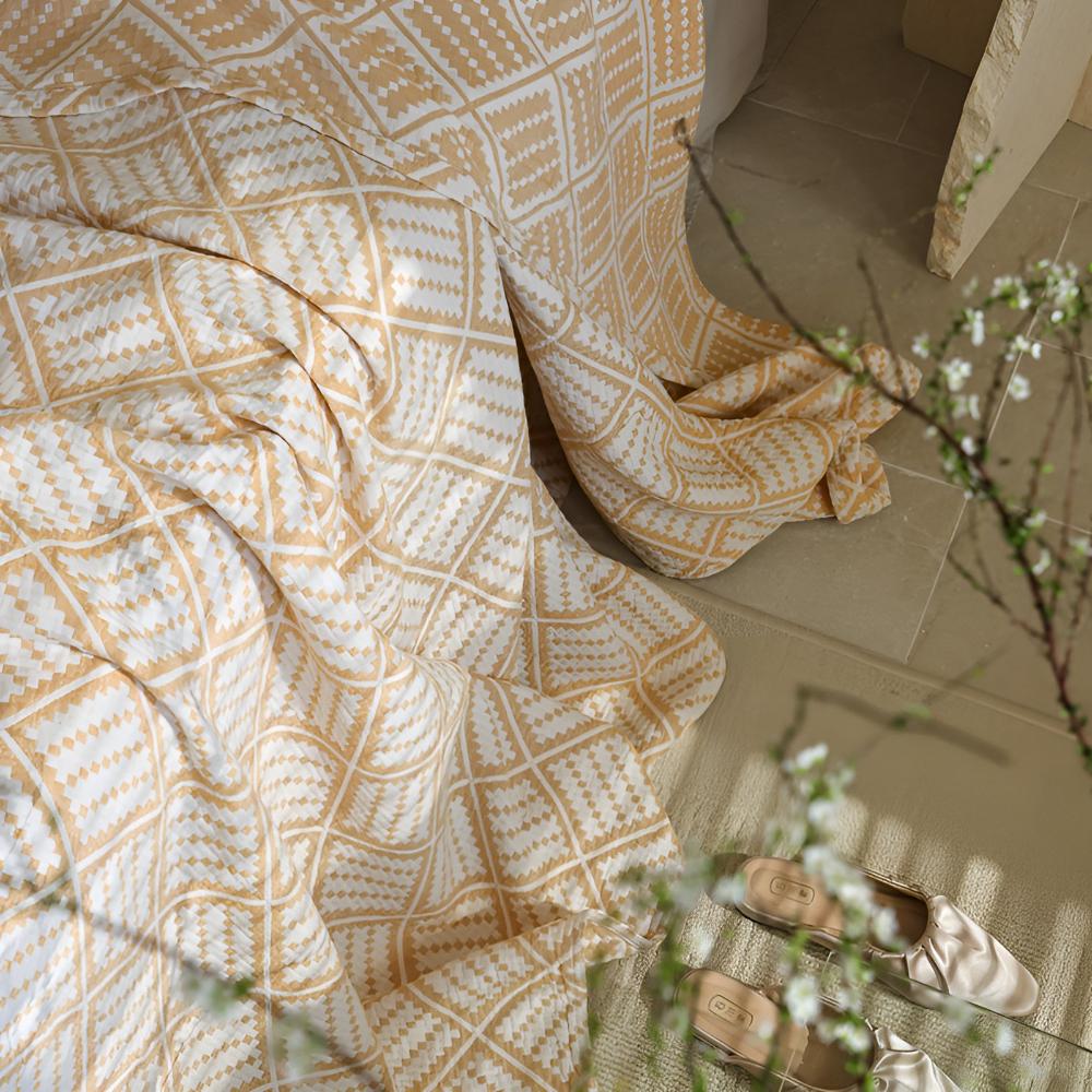 Rutig Mönster Bomulls Filt Carvallo