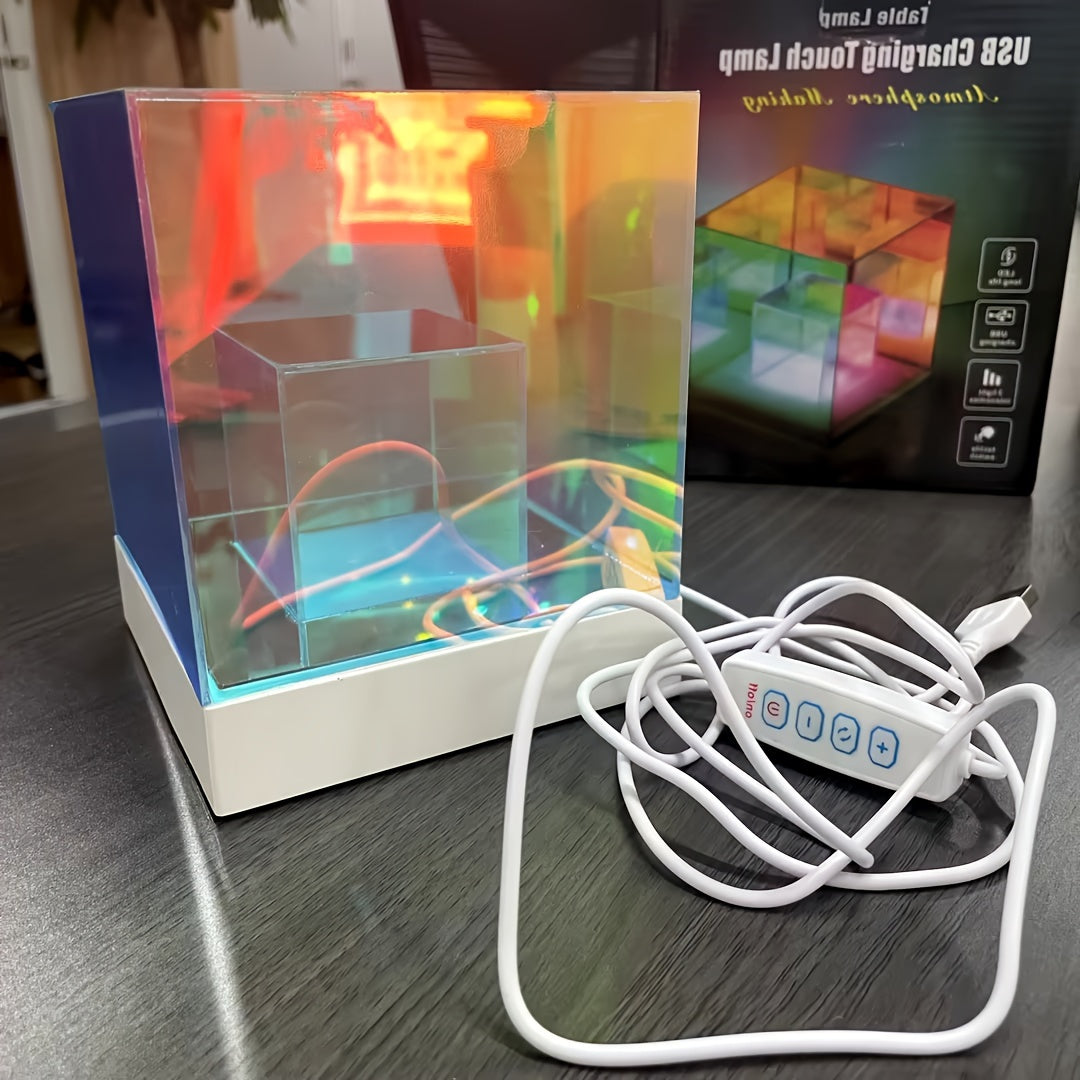 LumiSky - Drömmande Stjärnhimmel Bordslampa med Justerbart Ljus och Geometrisk Design Carvallo