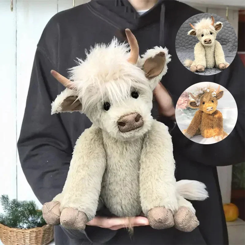 Highland Cow Ornament med Blomkrans Carvallo