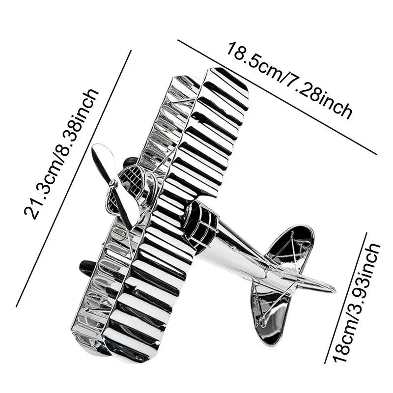Retro metallväggskulptur av flygplan - Vintage flygkonst för industriell heminredning MILA Sverige