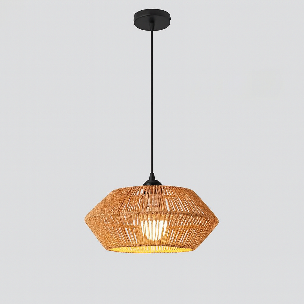 Rotting Taklampa – Kreativ Handgjord Flätad Wicker Design Hemnix