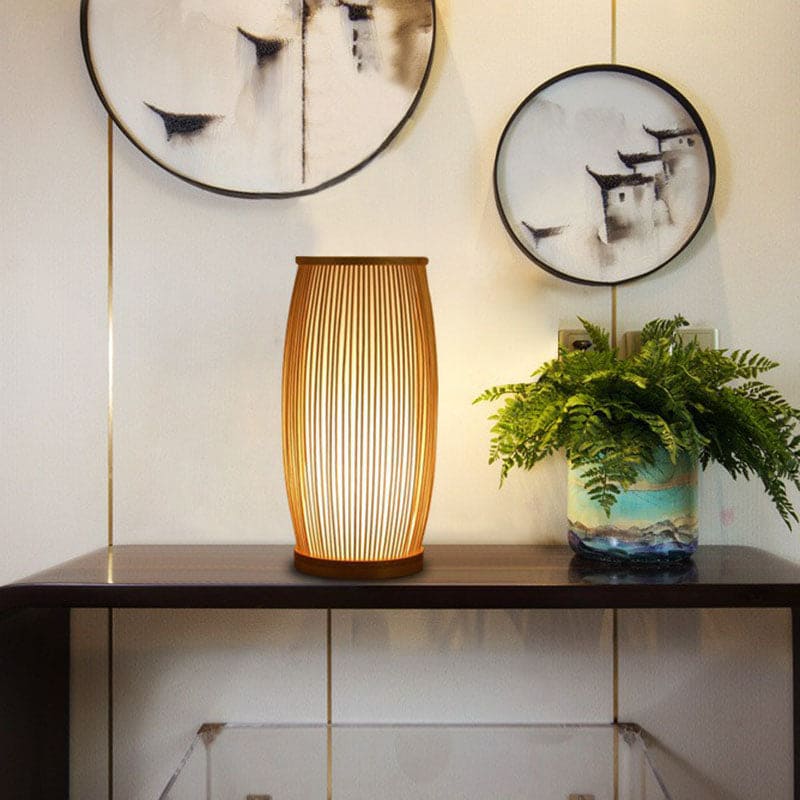 BambooGlow - Bambu Bordslampa Nattljus – Stilig Trälamps Carvallo