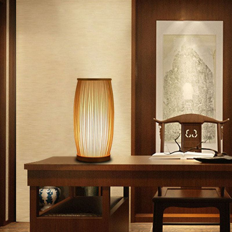 BambooGlow - Bambu Bordslampa Nattljus – Stilig Trälamps Carvallo