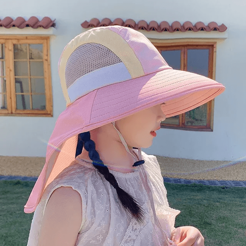 Luftig & Rolig Sommarhatt Solhatt för Barn-Barn-BB-E-Rosa Orange-Hemnix
