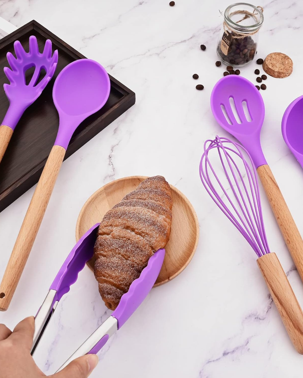 Carvallo – Miljövänligt Silikon Kökset med Bambu Handtag (12-delar) Carvallo