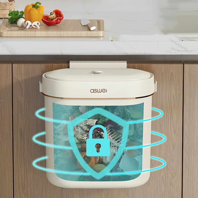 Väggmonterad papperskorg – Luktlåsande oval avfallsbehållare med öppet lock MILA Sverige