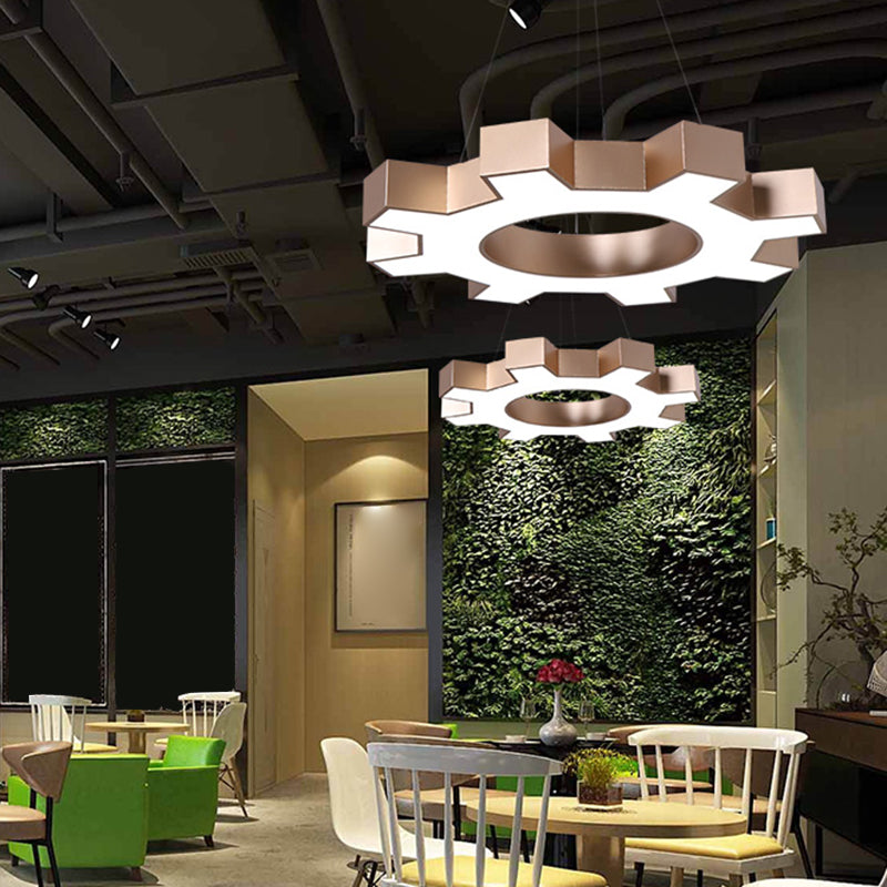 Vägglampa i Gear Form - Metallisk Modern Stil LED Hängande Lamparmatur Carvallo