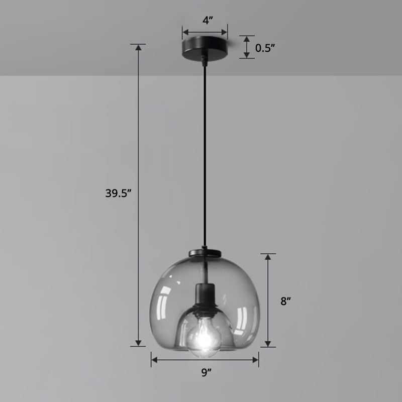 Orion Minimalistisk Svart Mynnad Hängande Lampa Carvallo