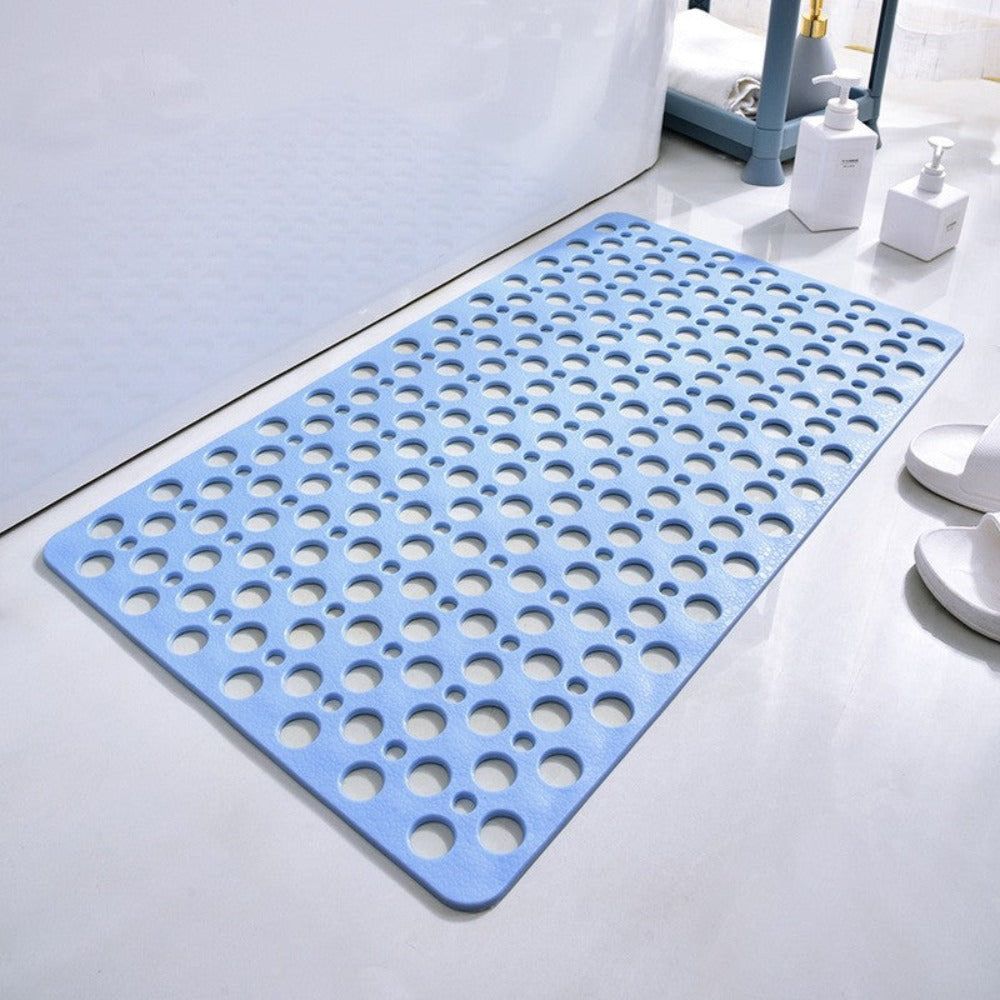 Anti-Slip Duschmatta | Rektangulär PVC Bad Säkerhetsmatta med Avloppshål för Badrum | Brick by Brick Carvallo