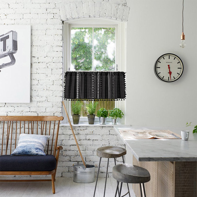 Svart mönster frans lager gardin Carvallo