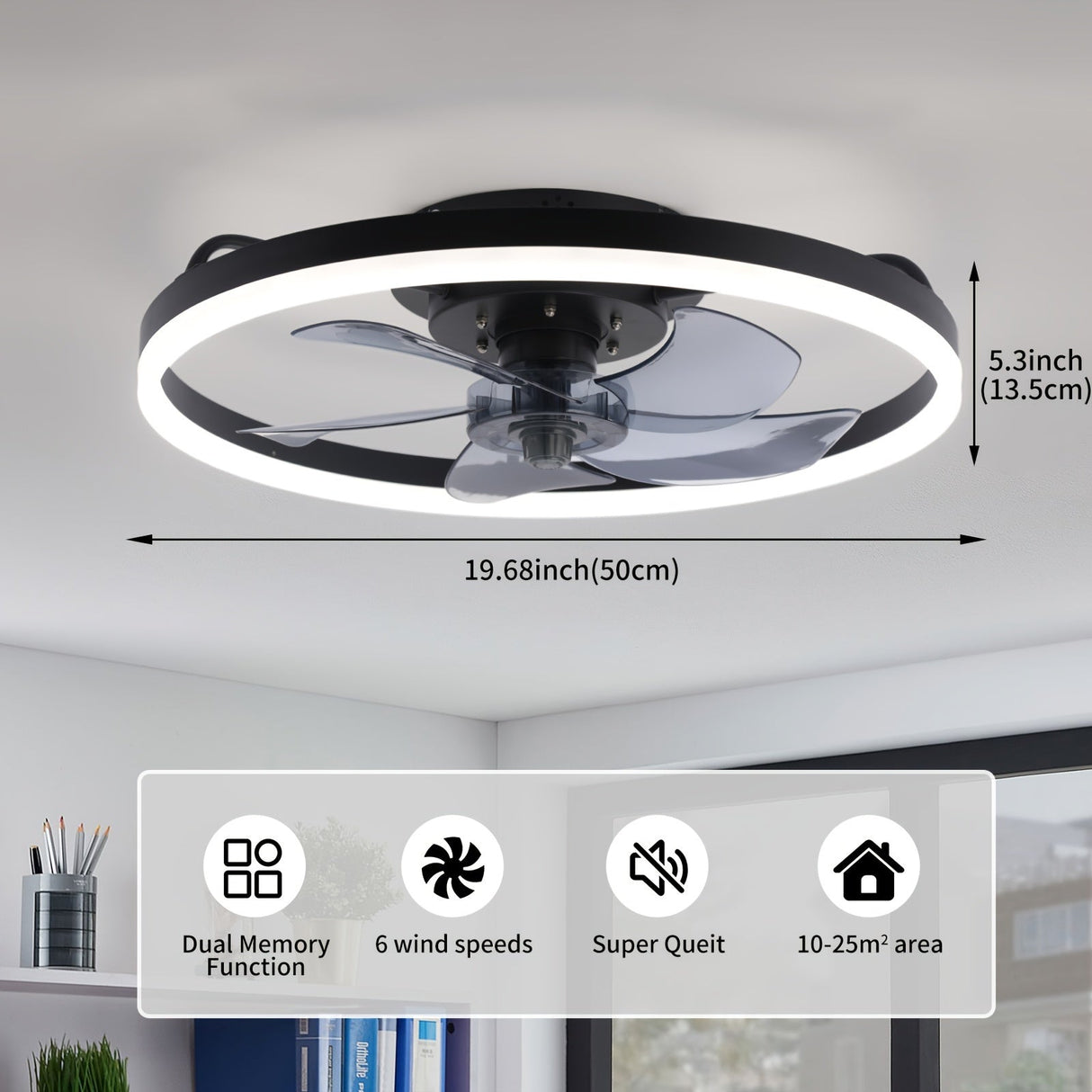 SilentBreeze 50 cm Takfläkt – Stilren och energieffektiv Carvallo