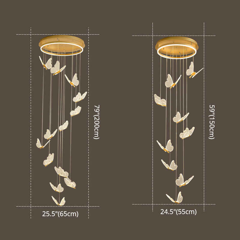 Glänsande Spiral LED Hänglampa i Guld Carvallo