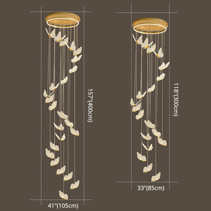 Glänsande Spiral LED Hänglampa i Guld Carvallo