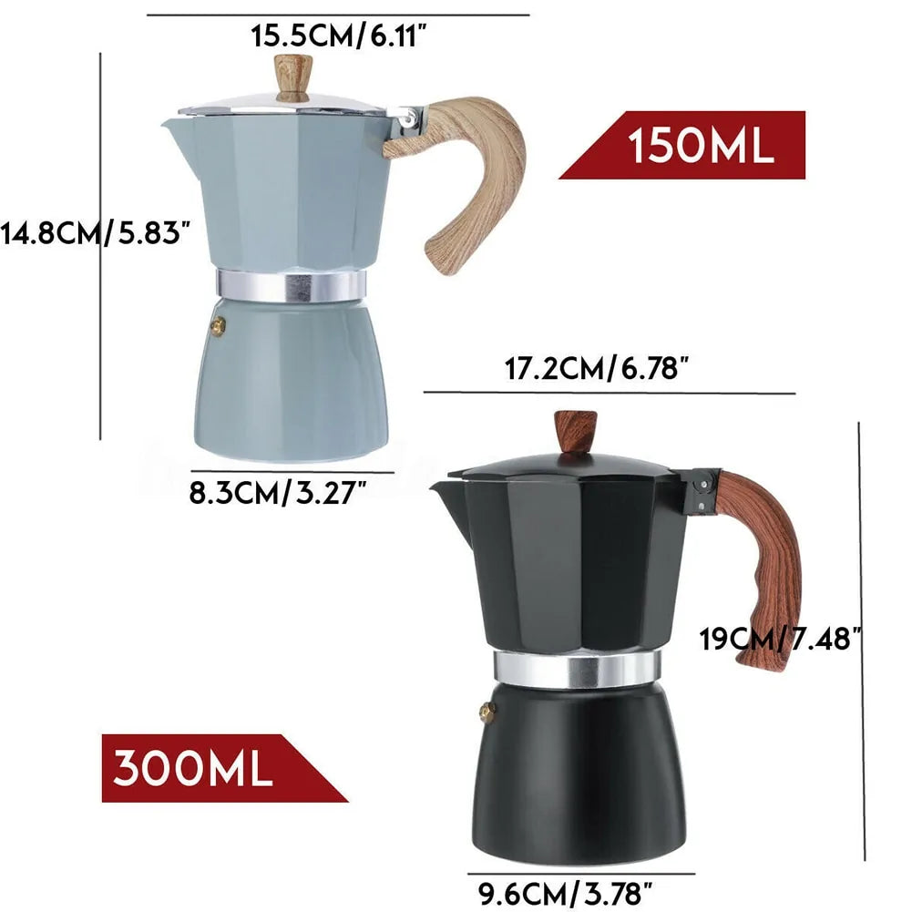 Carvallo Perkomio Espressokocher | Klassisk perkolator | För hemmet & på språng | 150 ml / 300 ml Carvallo