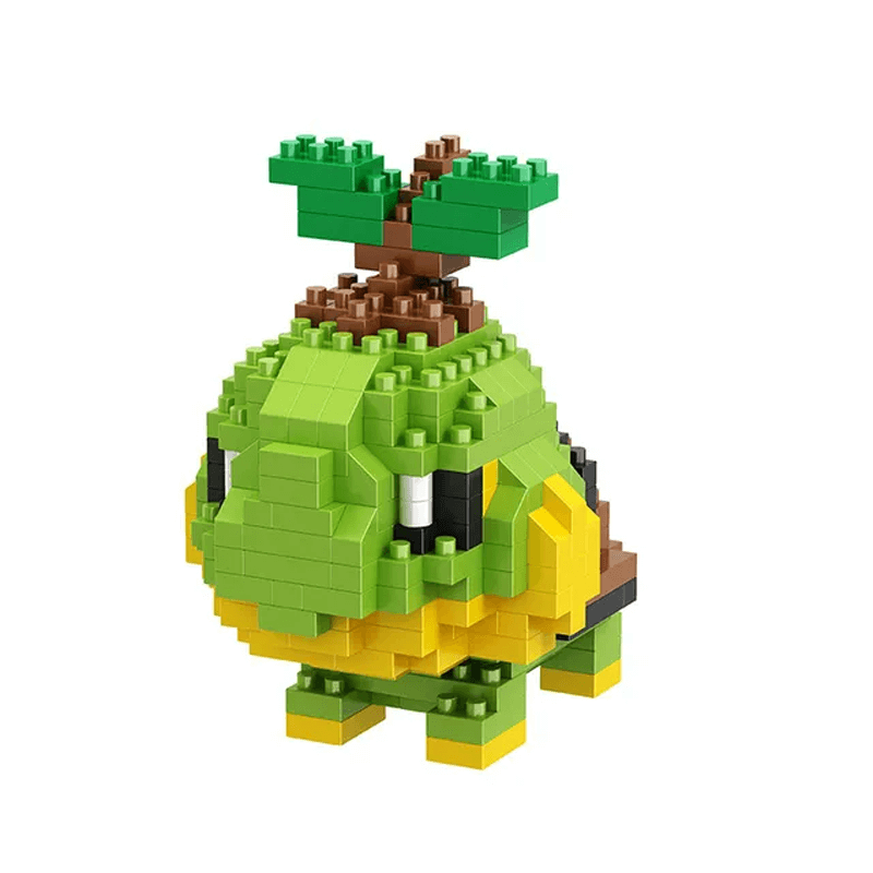Poke Karaktärs Nanoblocks Anime Byggklossar-Byggsats-BB-Turtwig-Hemnix