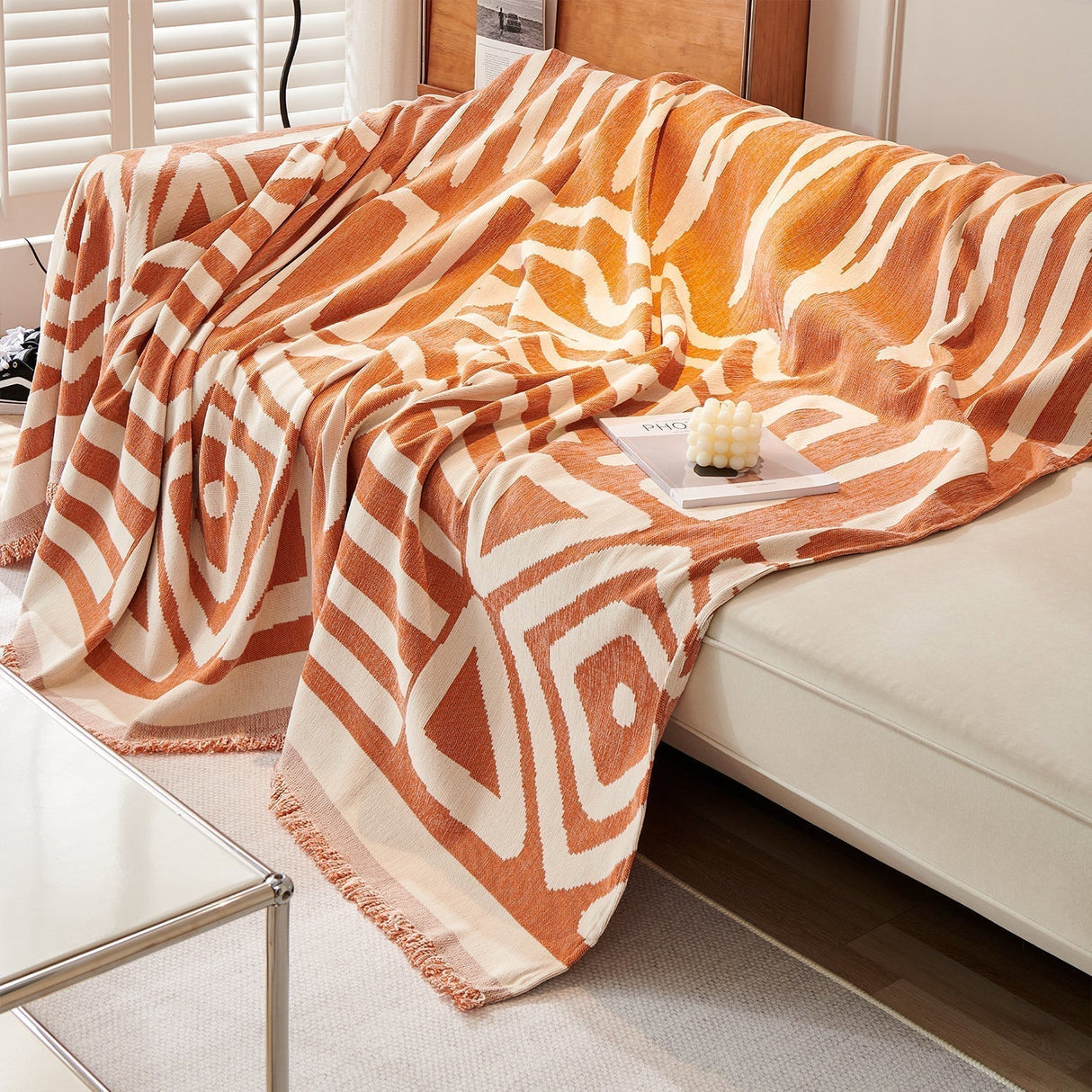 Geometrisk Boho Stil Sofföverdrag - Modern, Stilig & Hållbart Soffskydd Carvallo