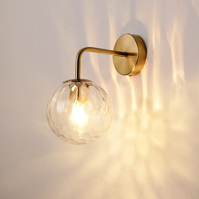 Vägglampa Modern Glas Globe Sconce Guld Finish Carvallo