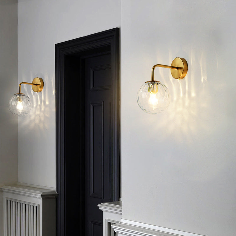 Vägglampa Modern Glas Globe Sconce Guld Finish Carvallo