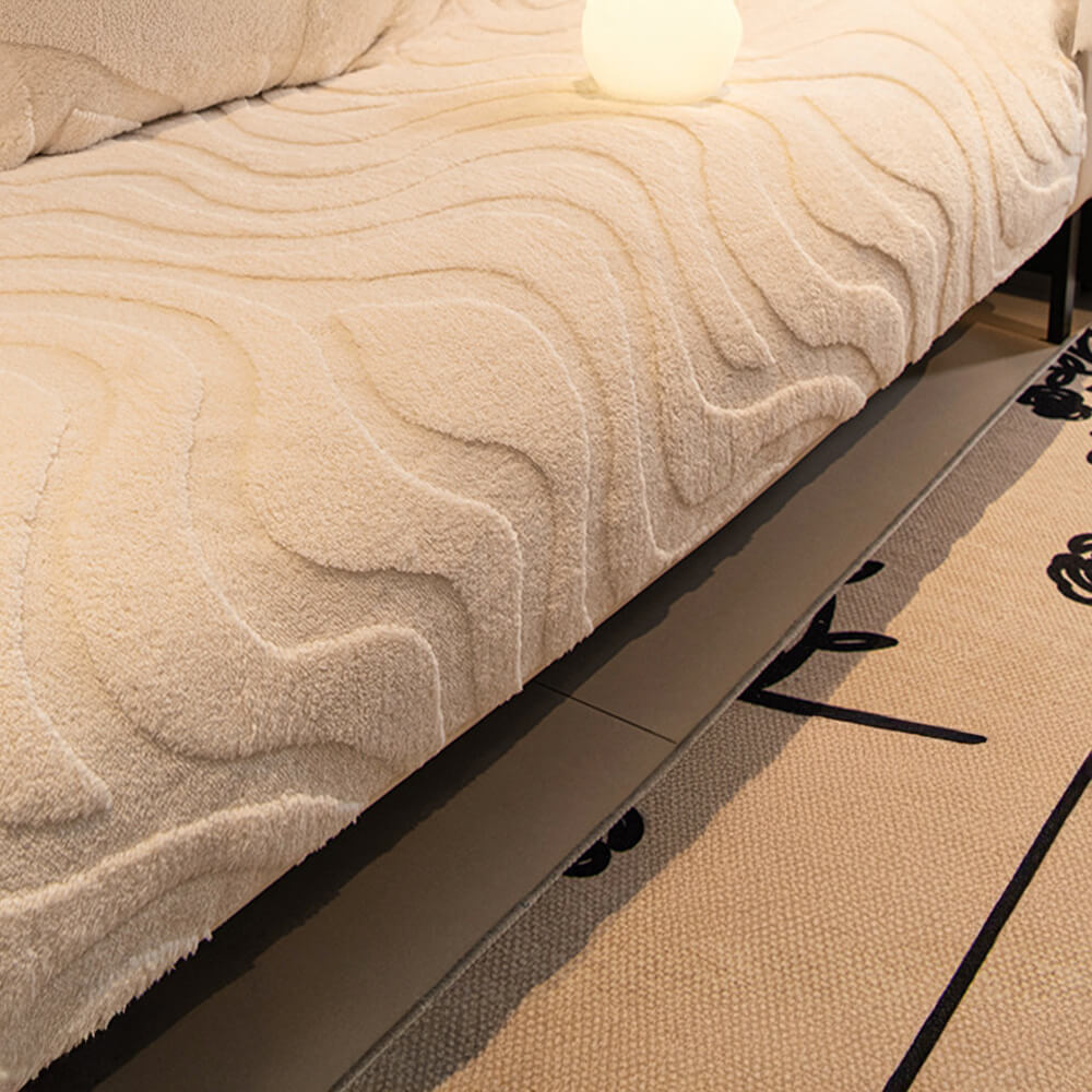 Varm Plush Curved Jacquard icke-glidande Soffa Skydde Täckning Carvallo