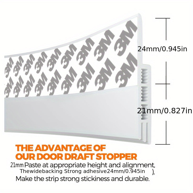 Draft Stopper för Dörr - Silikon Dörrsvep med Stark Adhesiv och Ljudisolering Carvallo